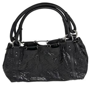Donald J Pliner Hobo Bag Tote Size XL Classic Black Green Leather Olsen